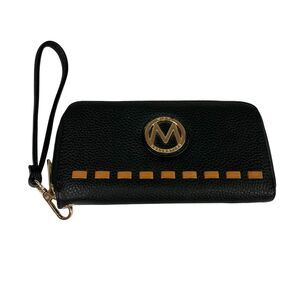 Mia K Collection Women's Black Wristlet Wallet with Removable Strap